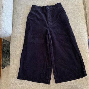 Uniqlo Women High Waisted Corduroy Wide Leg Cropped Pants, Navy, Size 24"